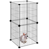 Gabbia per Animali Domestici 8 Pannelli Nero 35x35 cm Acciaio