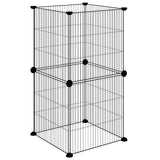 Gabbia per Animali Domestici 8 Pannelli Nero 35x35 cm Acciaio