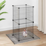 Gabbia per Animali Domestici 8 Pannelli Nero 35x35 cm Acciaio