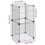 Gabbia per Animali 8 Pannelli con Porta Nero 35x35 cm Acciaio