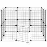 Gabbia per Animali 20 Pannelli con Porta Nera 35x35 cm Acciaio
