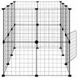 Gabbia per Animali 20 Pannelli con Porta Nera 35x35 cm Acciaio
