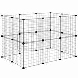 Gabbia per Animali 20 Pannelli con Porta Nera 35x35 cm Acciaio