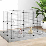 Gabbia per Animali 20 Pannelli con Porta Nera 35x35 cm Acciaio