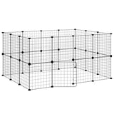 Gabbia per Animali 28 Pannelli con Porta Nero 35x35 cm Acciaio