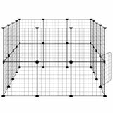 Gabbia per Animali 28 Pannelli con Porta Nero 35x35 cm Acciaio