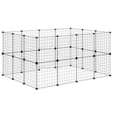 Gabbia per Animali 28 Pannelli con Porta Nero 35x35 cm Acciaio
