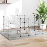 Gabbia per Animali 28 Pannelli con Porta Nero 35x35 cm Acciaio