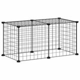 Gabbia per Animali Domestici 8 Pannelli Nero 35x35 cm Acciaio