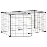 Gabbia per Animali 8 Pannelli con Porta Nero 35x35 cm Acciaio
