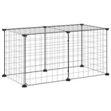 Gabbia per Animali 8 Pannelli con Porta Nero 35x35 cm Acciaio