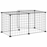 Gabbia per Animali 8 Pannelli con Porta Nero 35x35 cm Acciaio