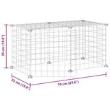 Gabbia per Animali 8 Pannelli con Porta Nero 35x35 cm Acciaio