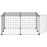 Gabbia per Animali 12 Pannelli con Porta Nero 35x35 cm Acciaio
