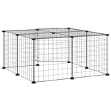 Gabbia per Animali 12 Pannelli con Porta Nero 35x35 cm Acciaio
