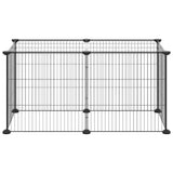 Gabbia per Animali Domestici 8 Pannelli Nero 35x35 cm Acciaio