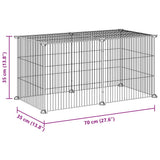 Gabbia per Animali Domestici 8 Pannelli Nero 35x35 cm Acciaio