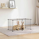 Gabbia per Animali Domestici 8 Pannelli Nero 35x35 cm Acciaio