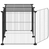 Gabbia per Animali 8 Pannelli con Porta Nero 35x35 cm Acciaio