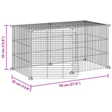 Gabbia per Animali 8 Pannelli con Porta Nero 35x35 cm Acciaio