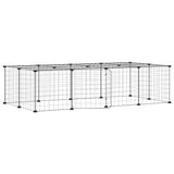 Gabbia per Animali 20 Pannelli con Porta Nera 35x35 cm Acciaio