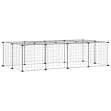 Gabbia per Animali 20 Pannelli con Porta Nera 35x35 cm Acciaio