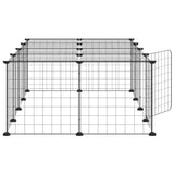 Gabbia per Animali 20 Pannelli con Porta Nera 35x35 cm Acciaio