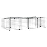 Gabbia per Animali 20 Pannelli con Porta Nera 35x35 cm Acciaio