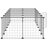 Gabbia per Animali 28 Pannelli con Porta Nero 35x35 cm Acciaio