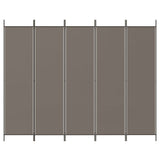 Divisorio a 5 Pannelli Antracite 250x220 cm Tessuto