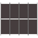 Divisorio a 4 Pannelli Marrone 200x180 cm in Tessuto