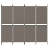 Divisorio a 4 Pannelli Antracite 200x180 cm Tessuto