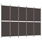 Divisorio a 5 Pannelli Marrone 250x180 cm in Tessuto