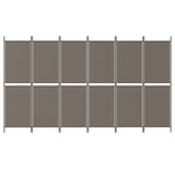 Divisorio a 6 Pannelli Antracite 300 x 180 cm Tessuto