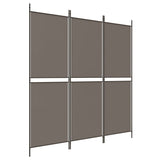 Divisorio a 3 Pannelli Antracite 150x200 cm in Tessuto