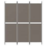 Divisorio a 3 Pannelli Antracite 150x200 cm in Tessuto