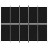 Divisorio 5 Pannelli Nero 250x200 cm Tessuto