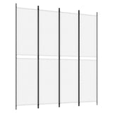 Divisorio a 4 Pannelli Bianco 200x220 cm Tessuto