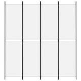 Divisorio a 4 Pannelli Bianco 200x220 cm Tessuto