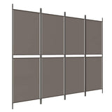 Divisorio a 4 Pannelli Antracite 200x220 cm Tessuto