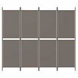 Divisorio a 4 Pannelli Antracite 200x220 cm Tessuto