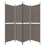 Divisorio a 4 Pannelli Antracite 200x220 cm Tessuto