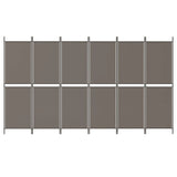Divisorio a 6 Pannelli Antracite 300x220 cm Tessuto