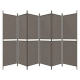 Divisorio a 6 Pannelli Antracite 300x220 cm Tessuto