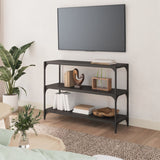 Mobile Porta Libri Nero 100x33x70,5cm Legno truciolato Acciaio
