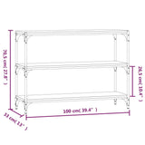 Mobile Porta Libri Nero 100x33x70,5cm Legno truciolato Acciaio