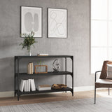 Mobile Porta Libri Nero 100x33x70,5cm Legno truciolato Acciaio