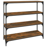 Libreria rovere fumo 100x33x100 cm Legno truciolato e Acciaio