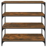 Libreria rovere fumo 100x33x100 cm Legno truciolato e Acciaio