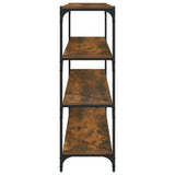 Libreria rovere fumo 100x33x100 cm Legno truciolato e Acciaio